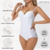 White Tummy Control Shapewear Bodysuit