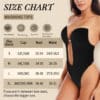 U Plunge Open Back Thong Shapewear Bodysuit Black