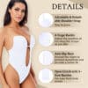 U Plunge Open Back Thong Shapewear Bodysuit White