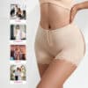 Hook Cut-out Butt Lifting Shapewear Shorts Beige