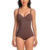 Brown Tummy Control Shapewear Bodysuit