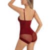 Red Tummy Control Shapewear Bodysuit