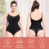 V Neck Lace Shapewear Bodysuit Black