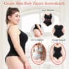 V Neck Lace Shapewear Bodysuit Black