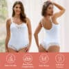 V Neck Lace Shapewear Bodysuit White